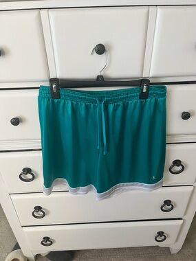 Danskin Teal Athletic Shorts with White Hem